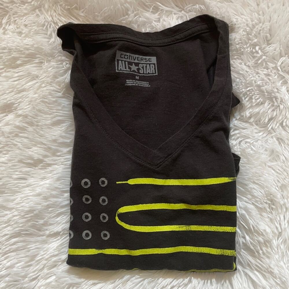 Converse Black/Neon Yellow Size:Medium T-Shirt - Picture 3 of 6